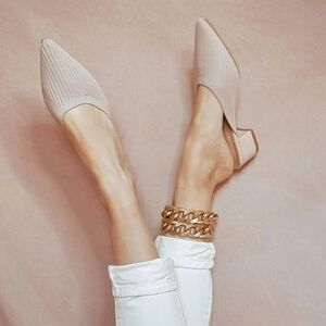 NWOB TIJN Slate Gray Women's 10 Slip-On Mules Quiet Luxury Career Work Femenine